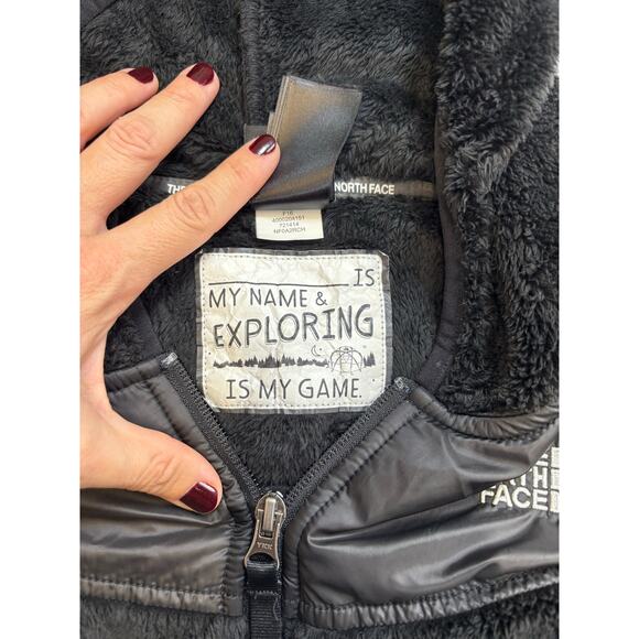 The North Face Girls (M)10-12 Fuzzy Jacket Black Oso Fleece Soft Full Zip hoodie - Picture 8 of 10